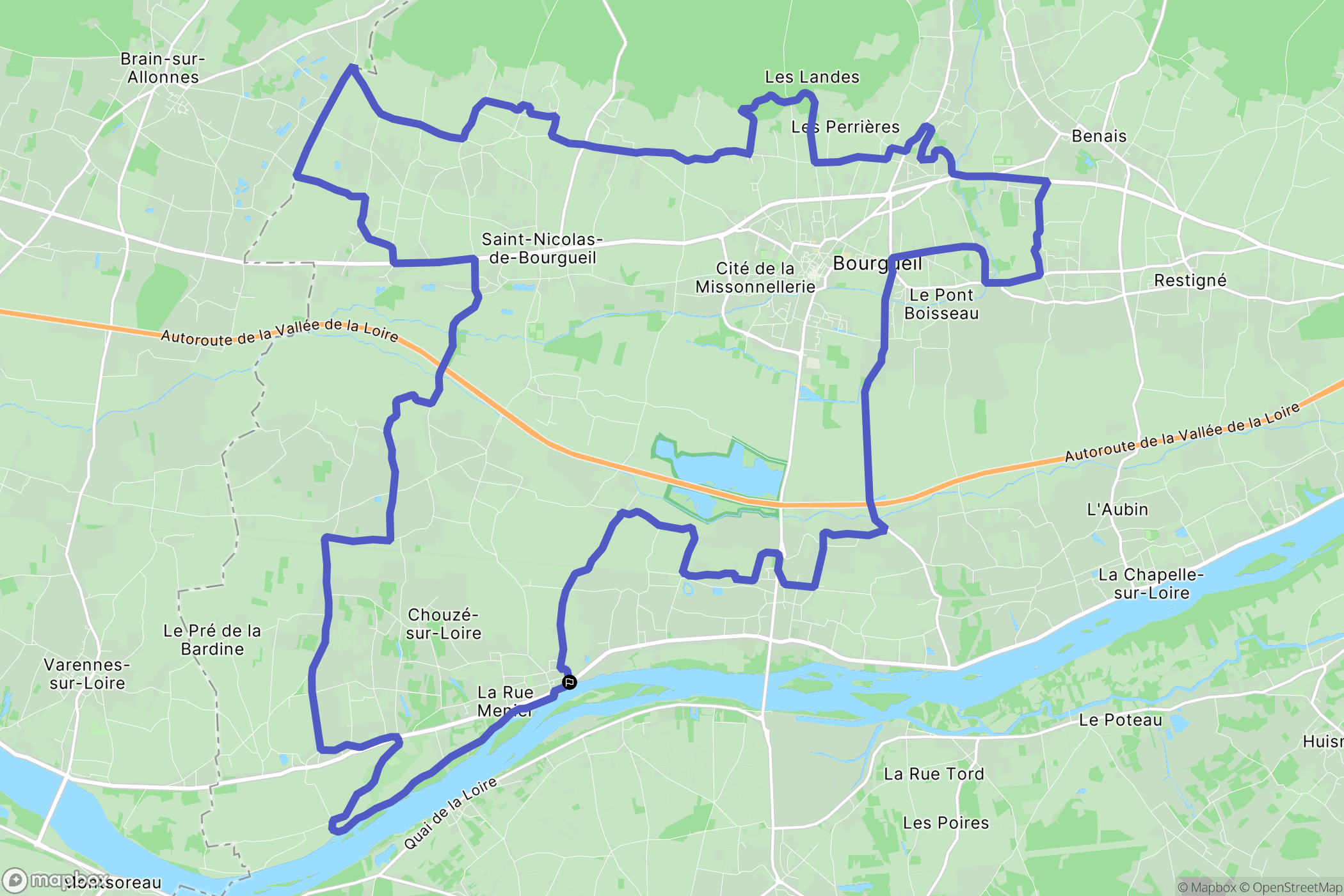 Chouzé-sur-Loire : carte du parcours de randonnée - France