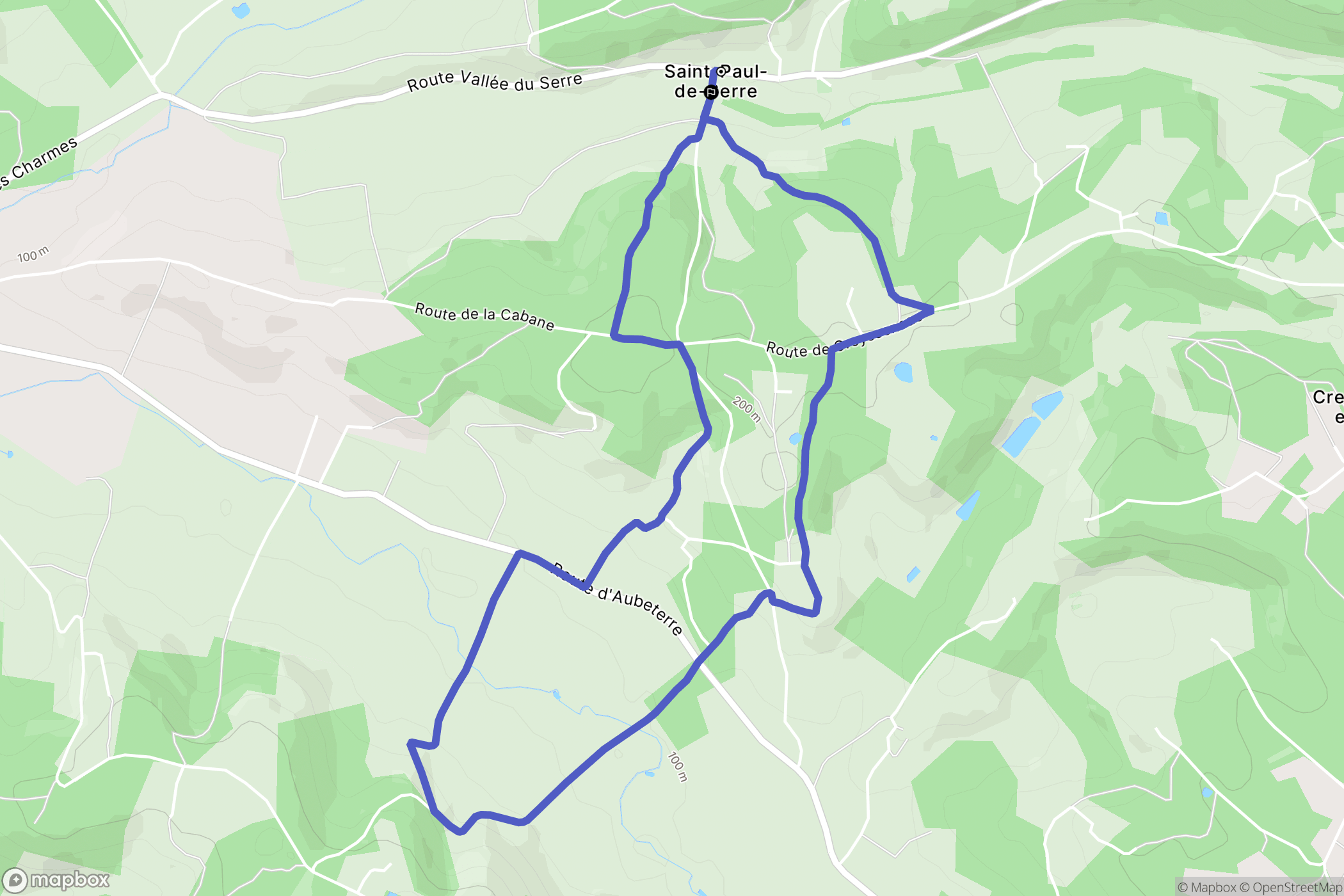 Saint-Paul-de-Serre : carte du parcours de randonnée - France