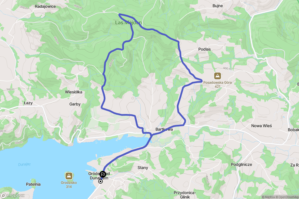 Gródek nad Dunajcem: mapa trasy - Poland