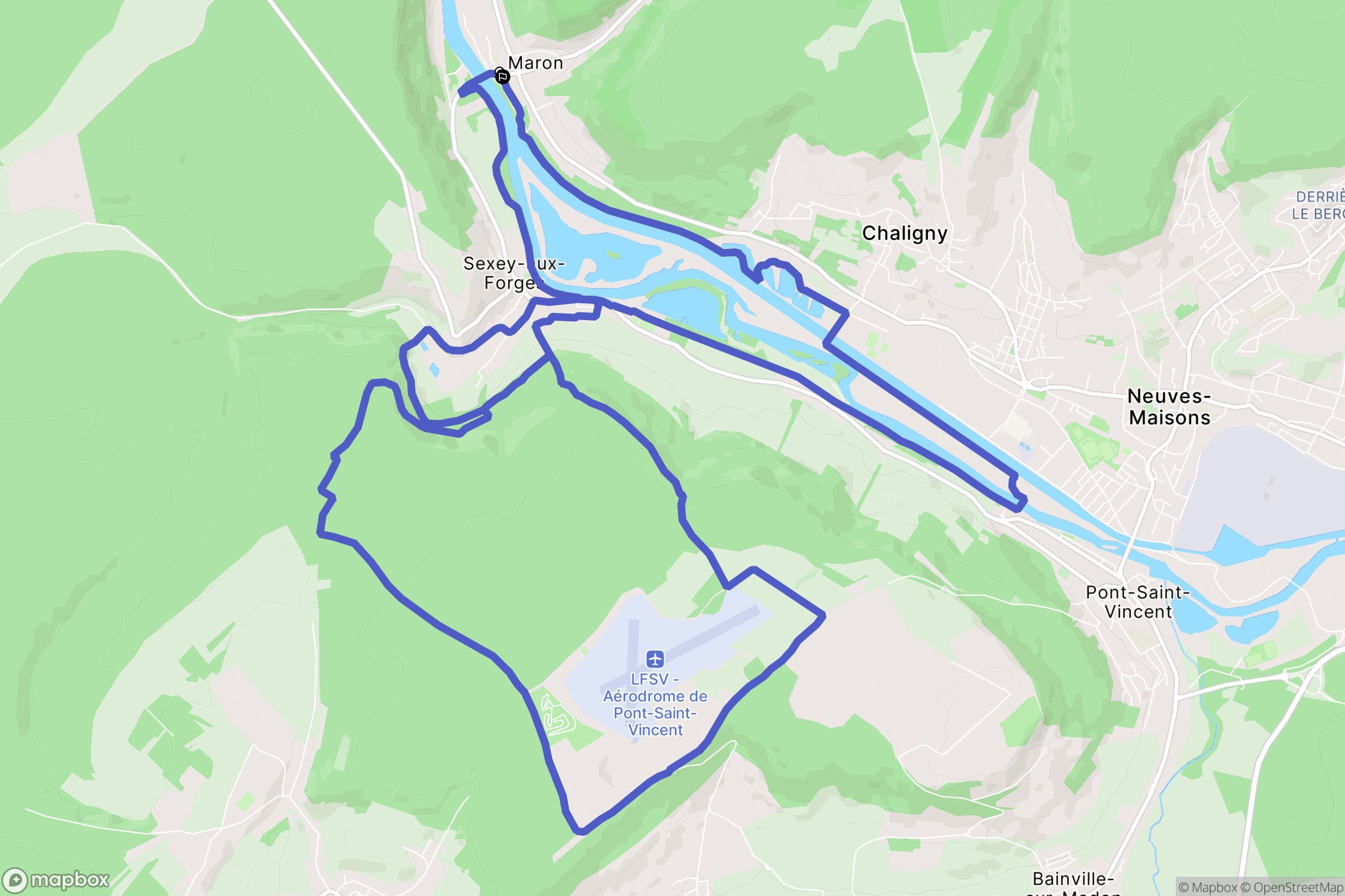 Maron : carte du parcours de randonnée - France