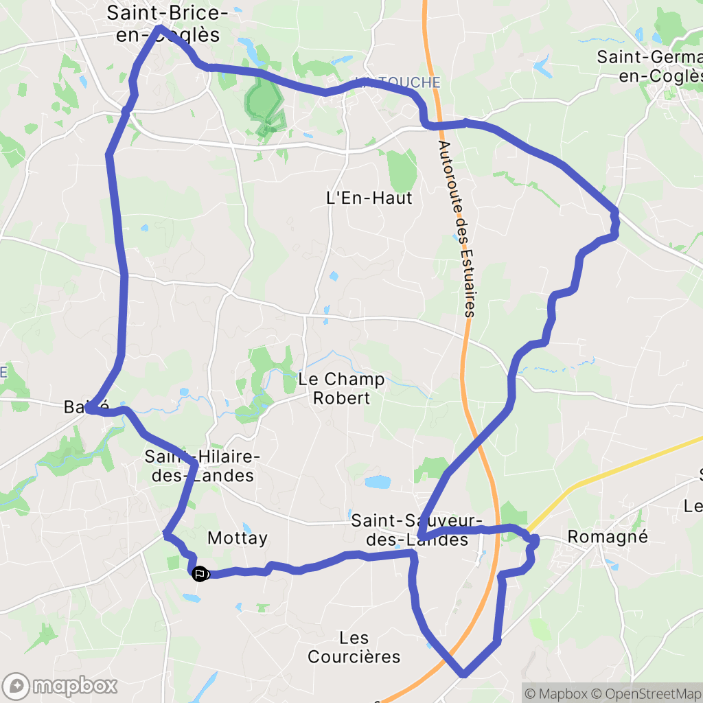 Saint-Hilaire-des-Landes : carte du parcours de randonnée - France