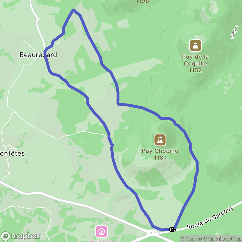 Orcines : carte du parcours de randonnée - France
