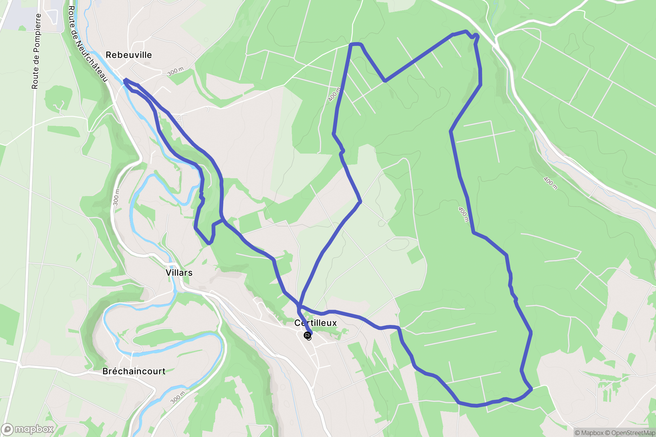 Certilleux : carte du parcours de randonnée - France
