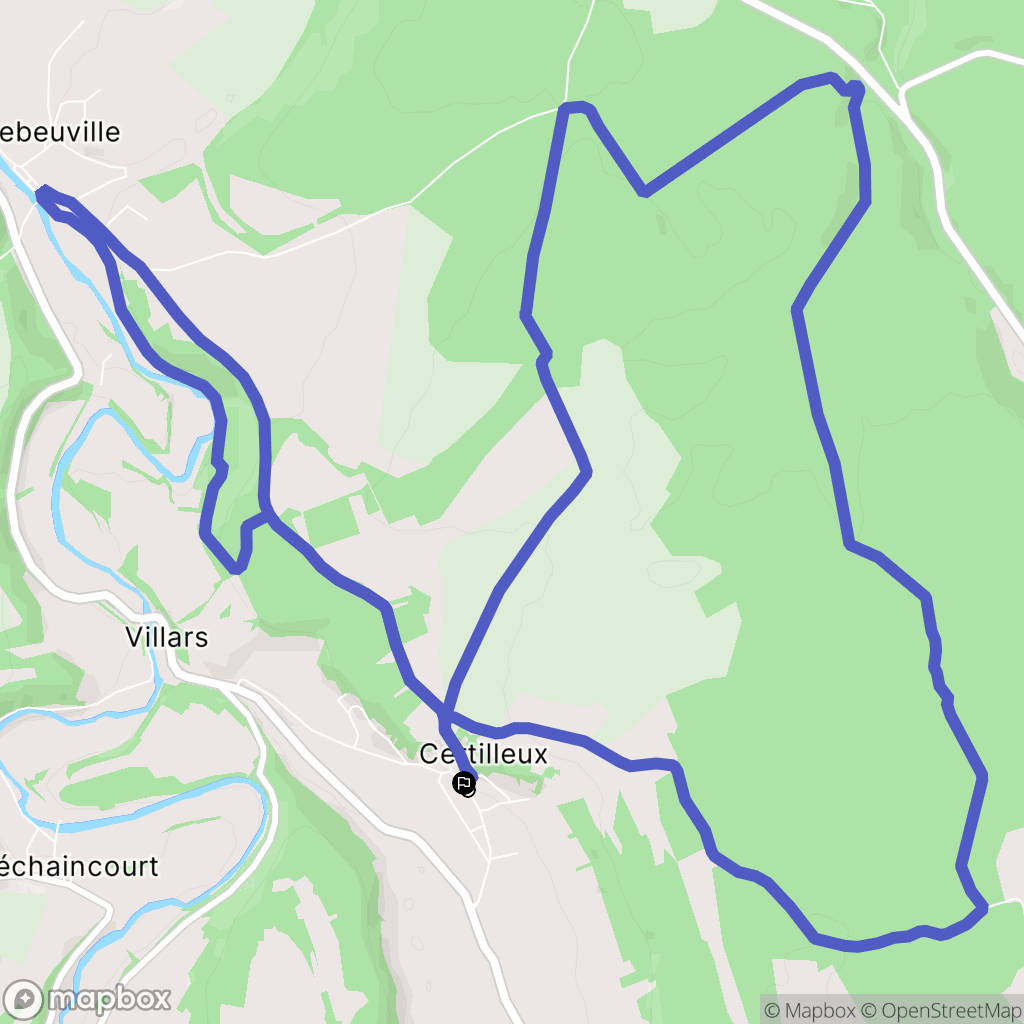Certilleux : carte du parcours de randonnée - France