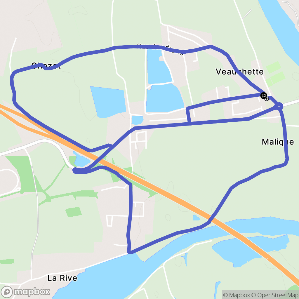 Veauchette : carte du parcours de randonnée - France