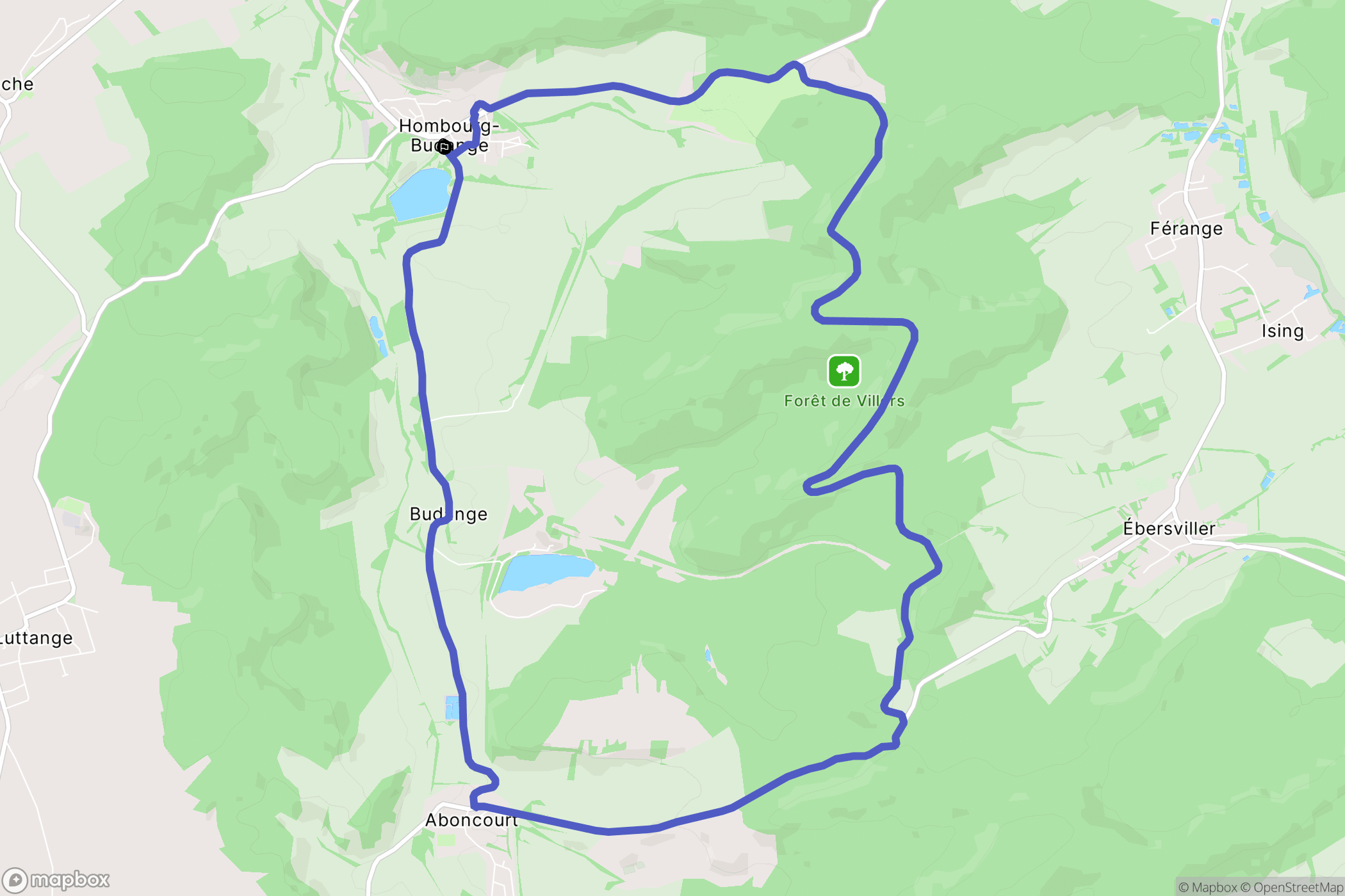Hombourg-Budange : carte du parcours de randonnée - France