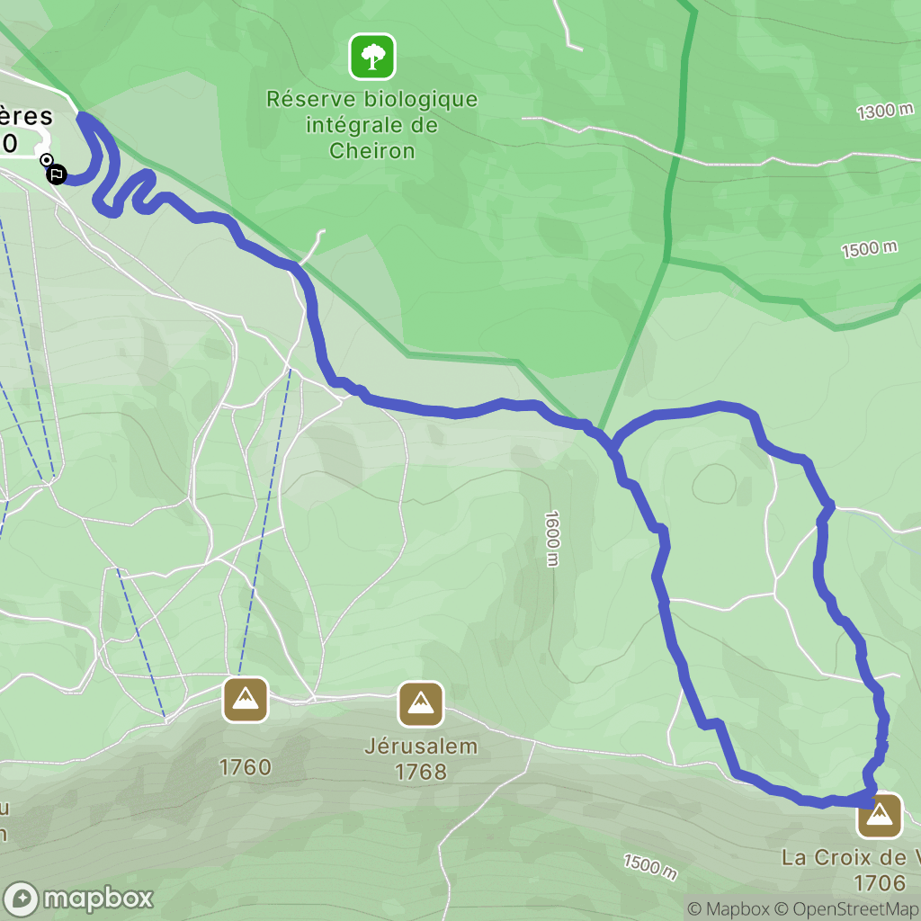 Gréolières : carte du parcours de randonnée - France