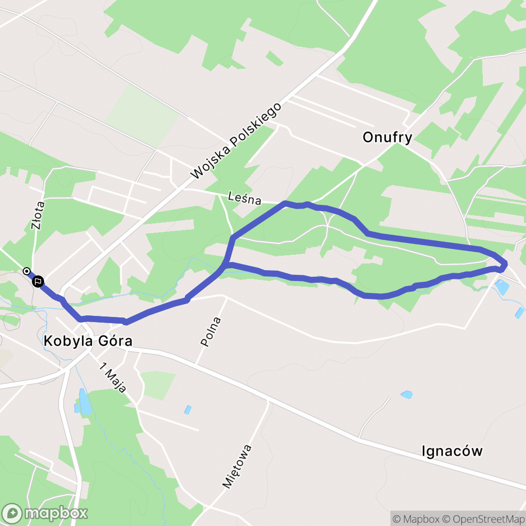 Kobyla Góra: mapa trasy - Poland