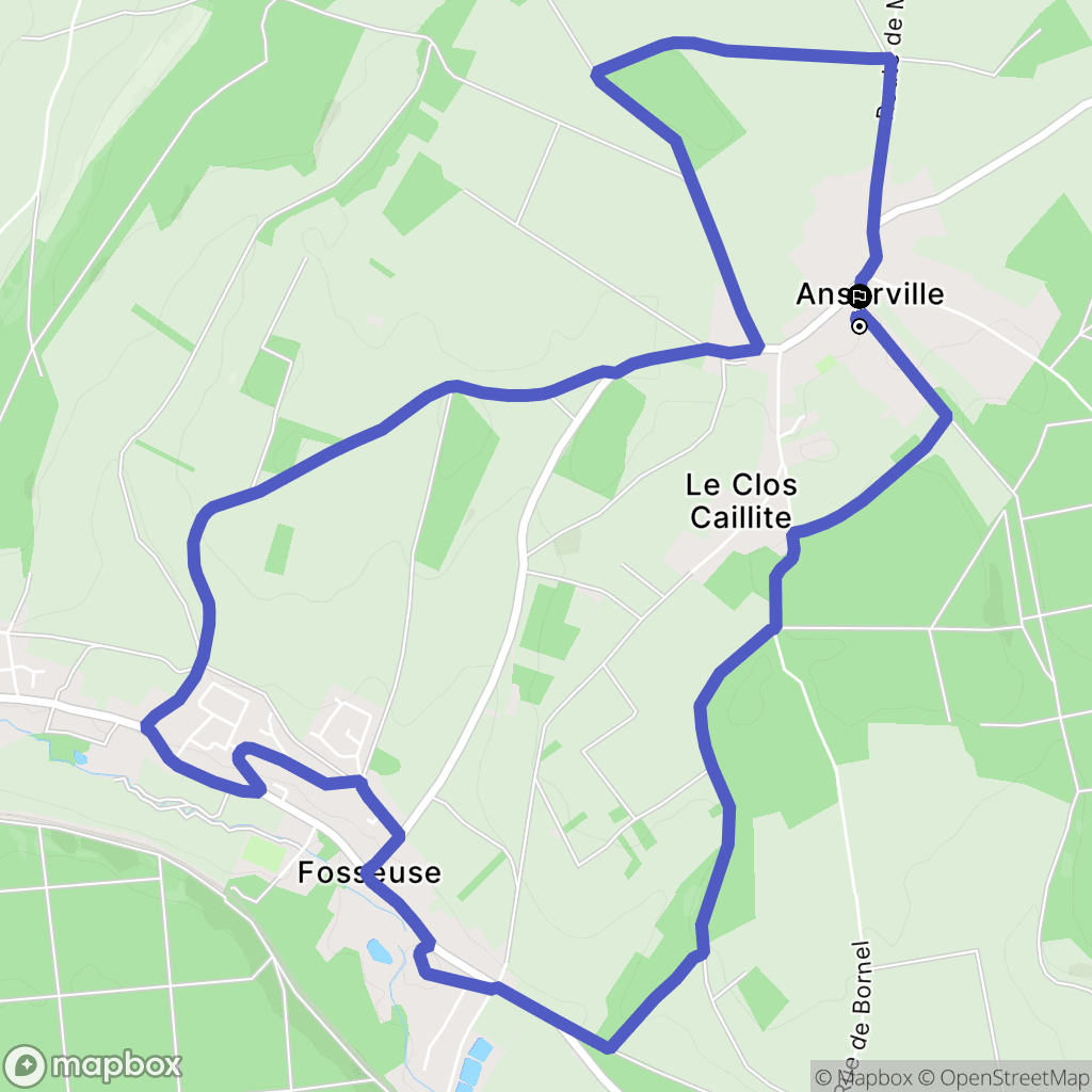 Bornel : carte du parcours de randonnée - France
