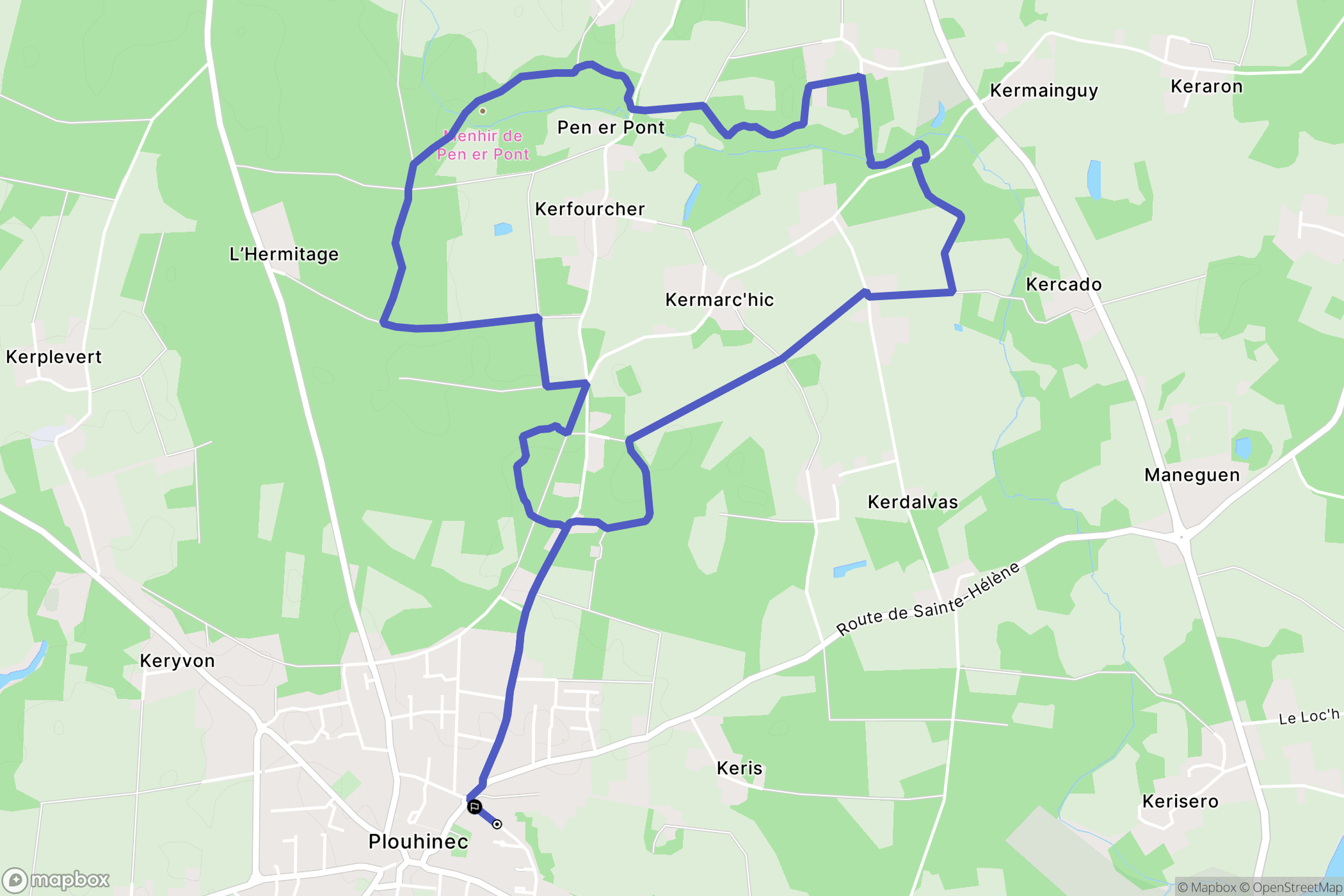 Plouhinec : carte du parcours de randonnée - France
