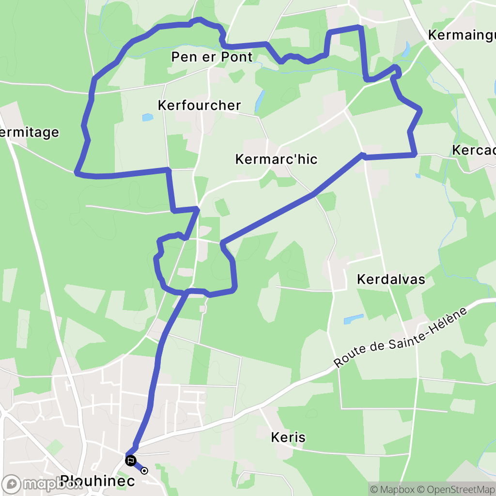 Plouhinec : carte du parcours de randonnée - France