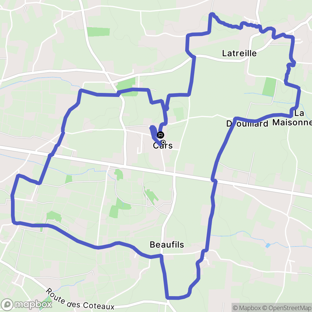 Cars : carte du parcours de randonnée - France