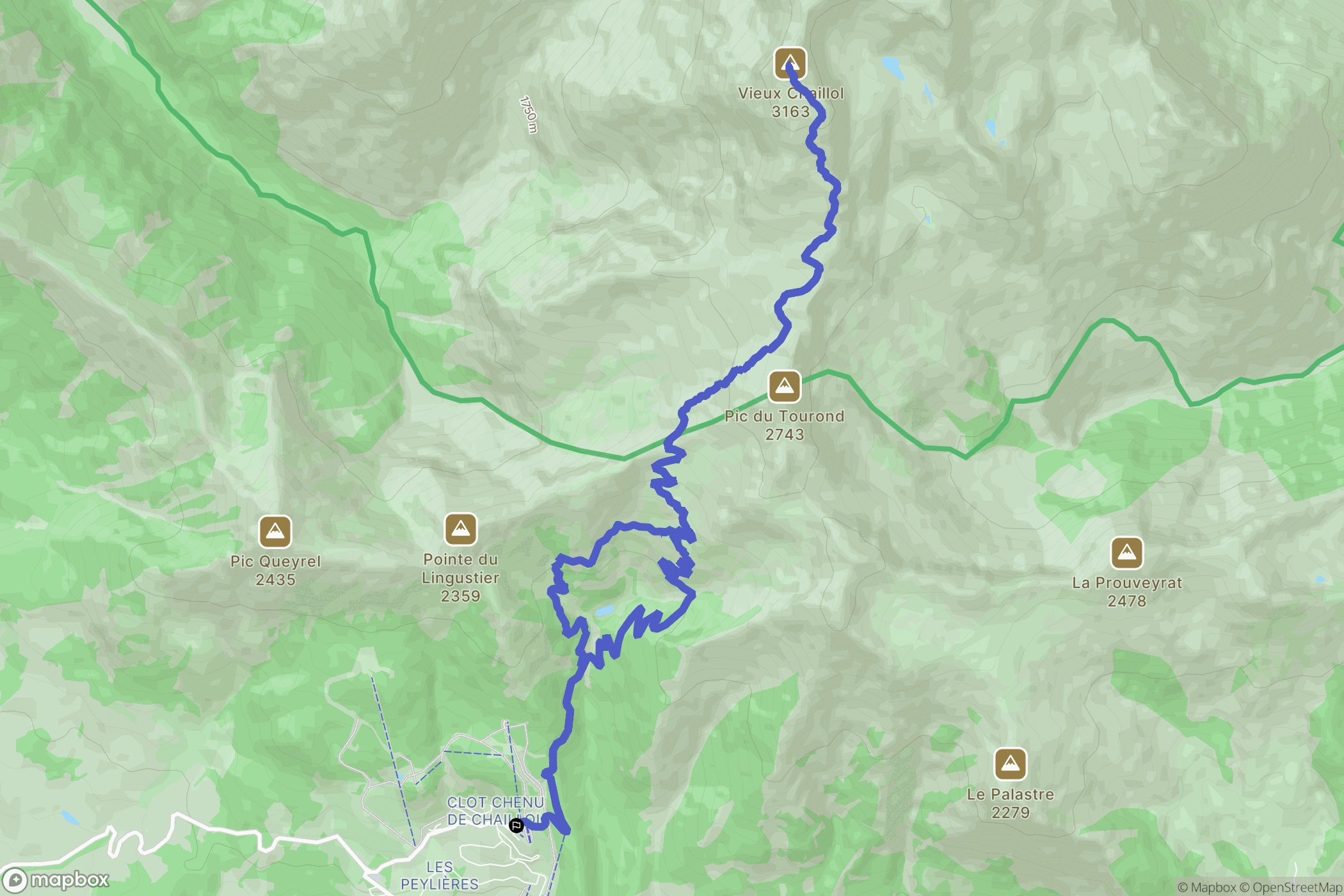 Saint-Michel-de-Chaillol : carte du parcours de randonnée - France