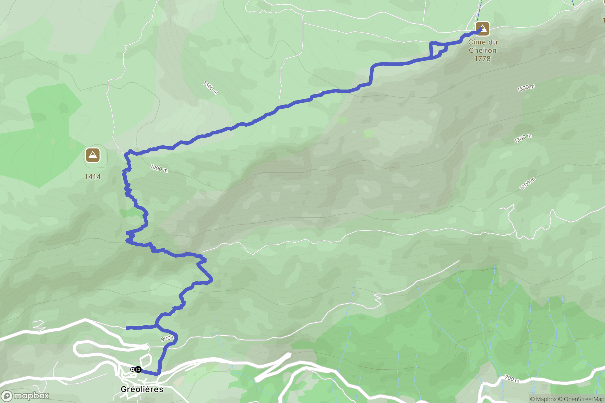 Gréolières : carte du parcours de randonnée - France