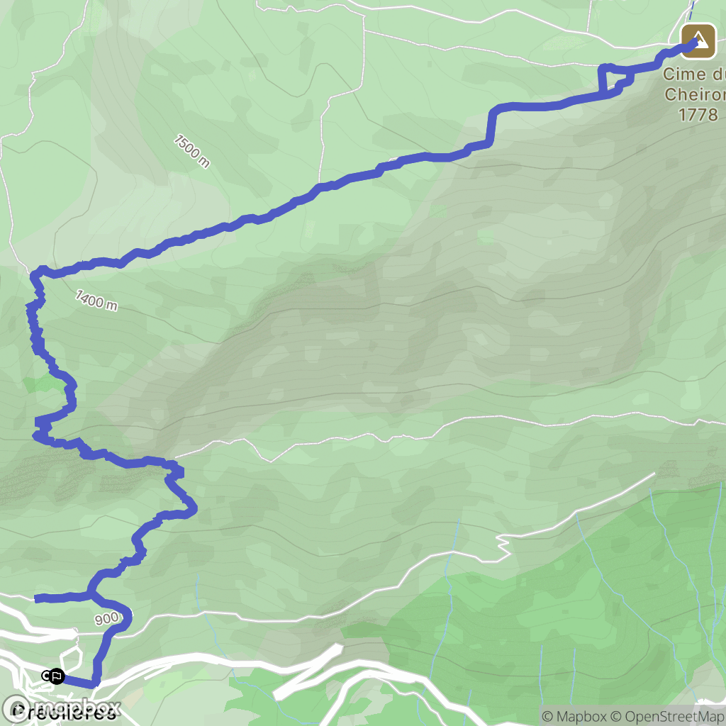 Gréolières : carte du parcours de randonnée - France