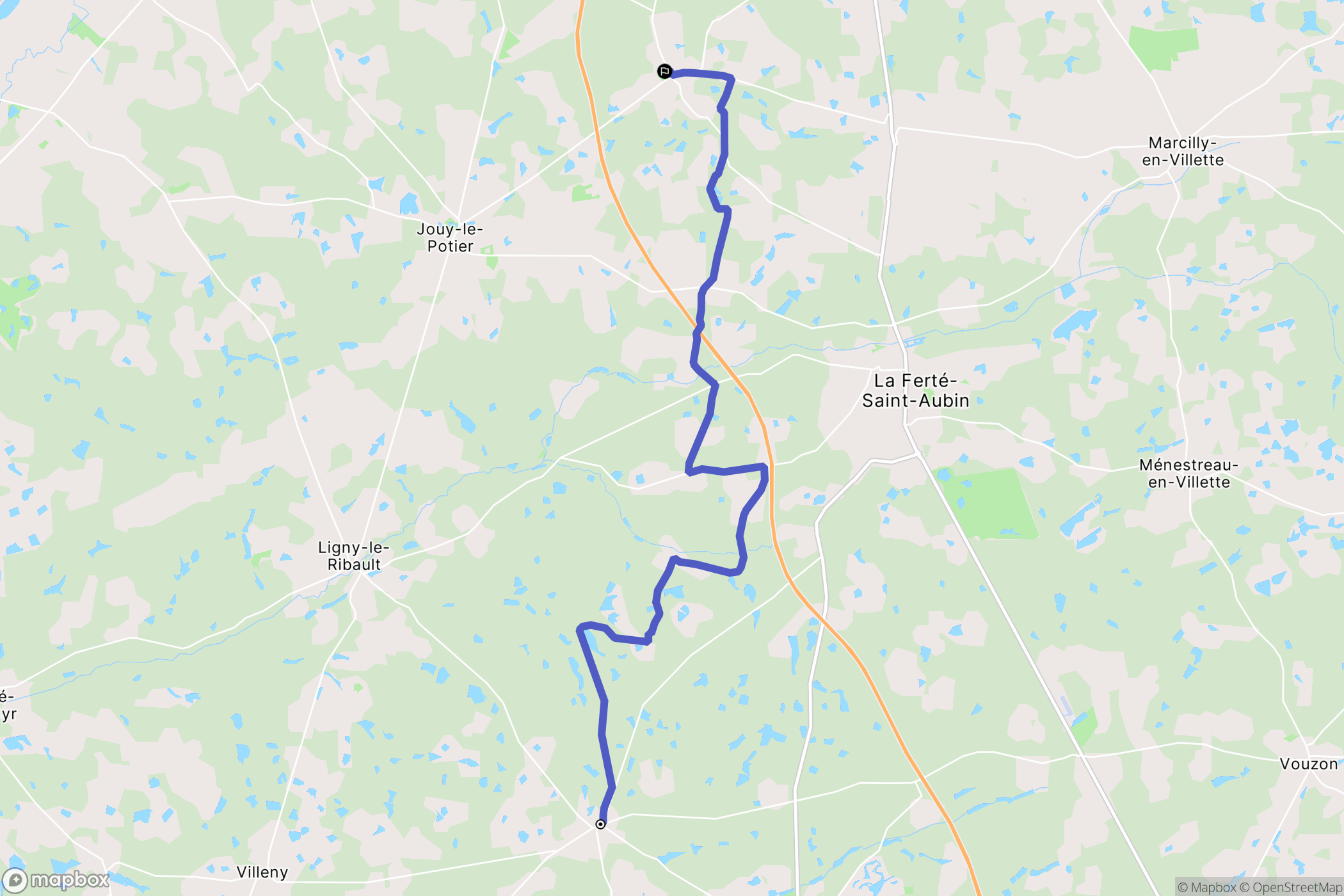 Yvoy-le-Marron : carte du parcours de randonnée - France
