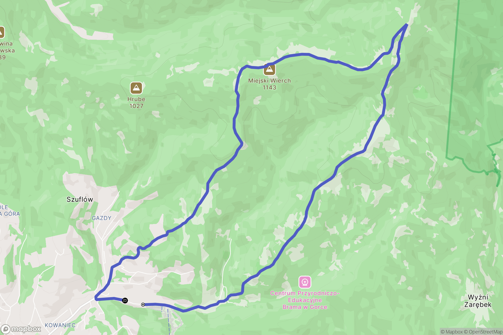 Nowy Targ: mapa trasy - Poland