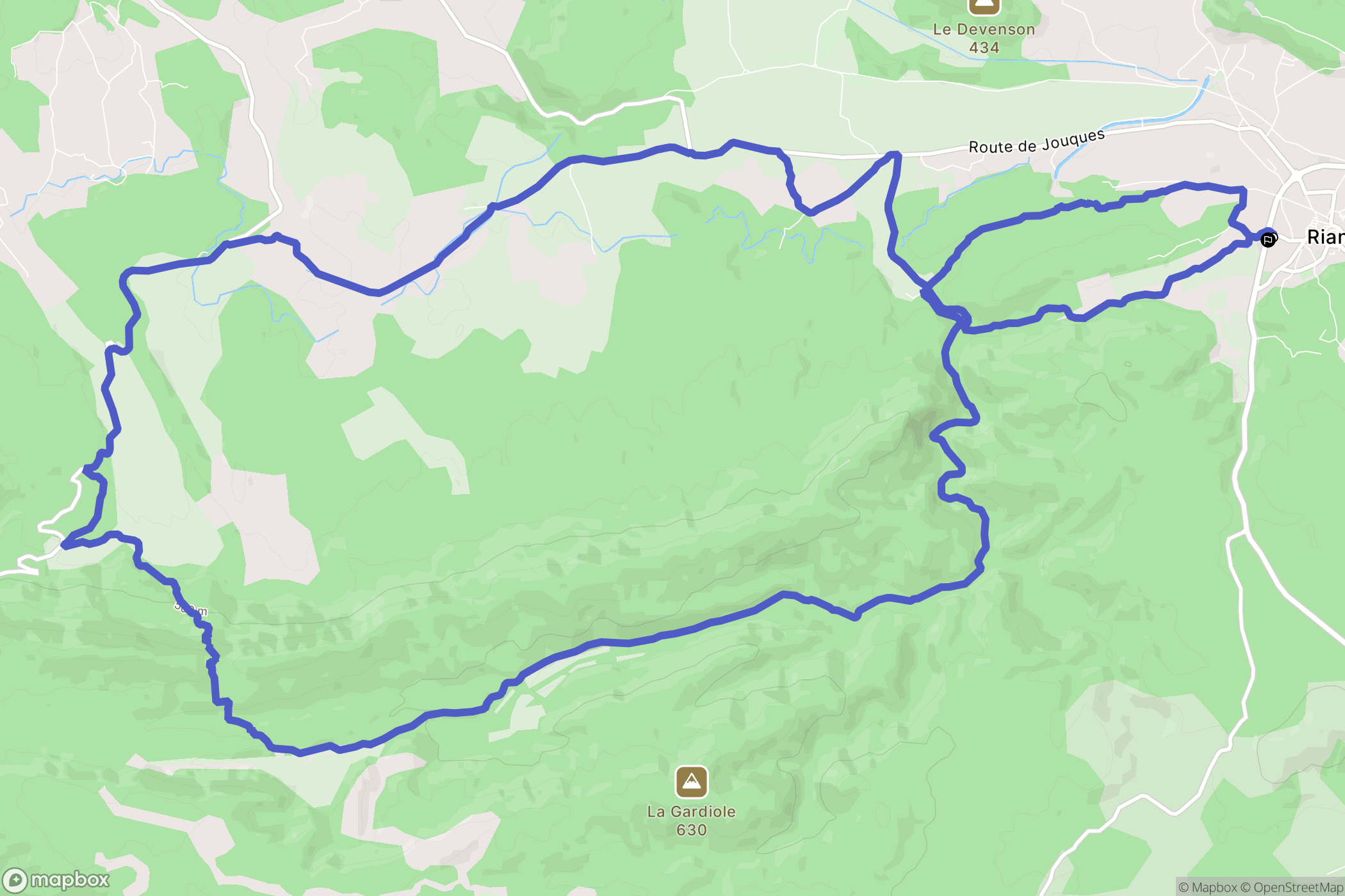 Rians : carte du parcours de randonnée - France