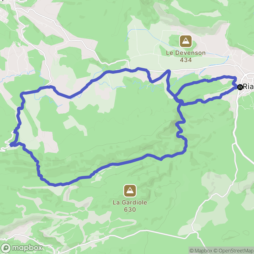 Rians : carte du parcours de randonnée - France