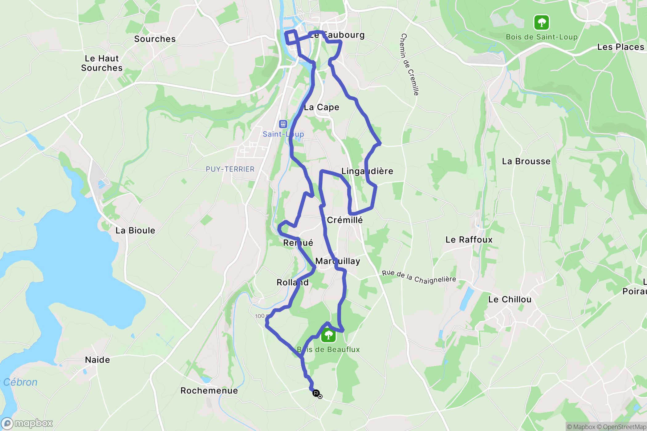 Gourgé : carte du parcours de randonnée - France