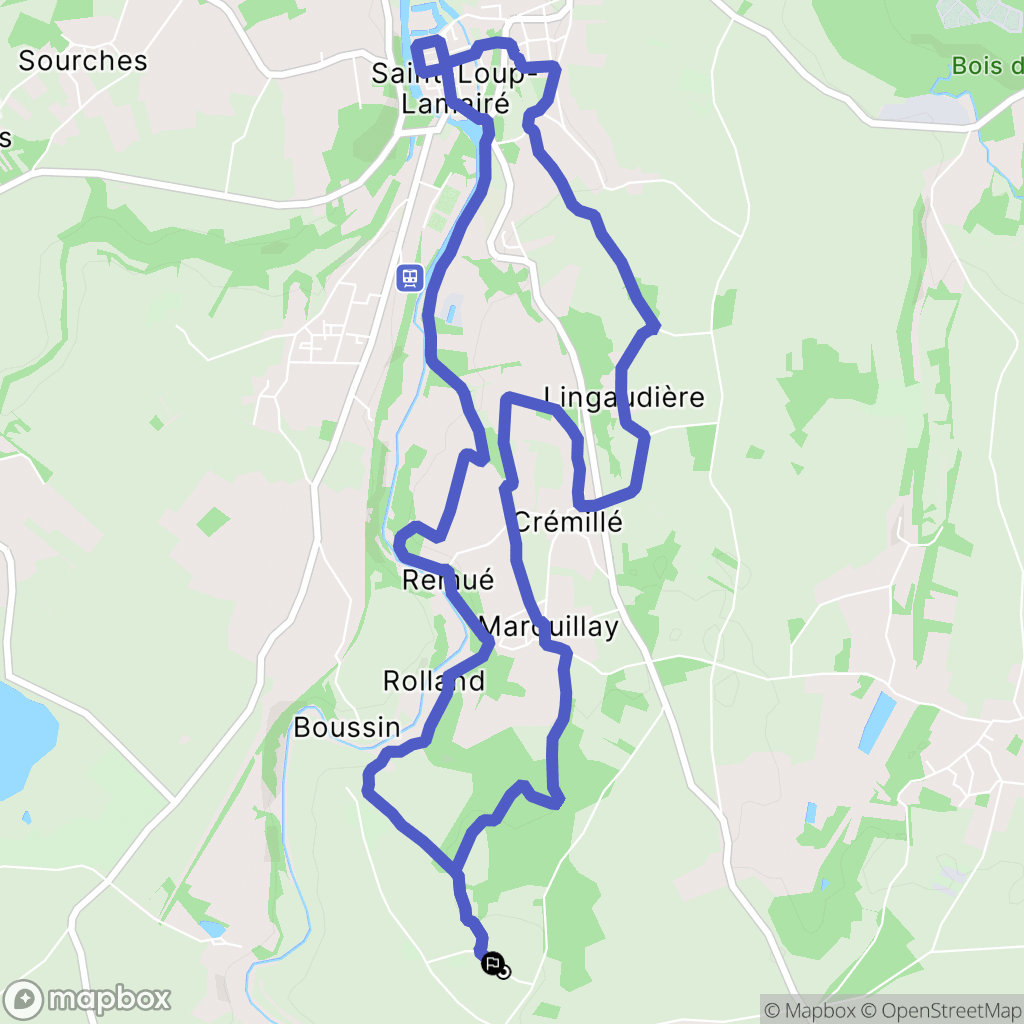 Gourgé : carte du parcours de randonnée - France