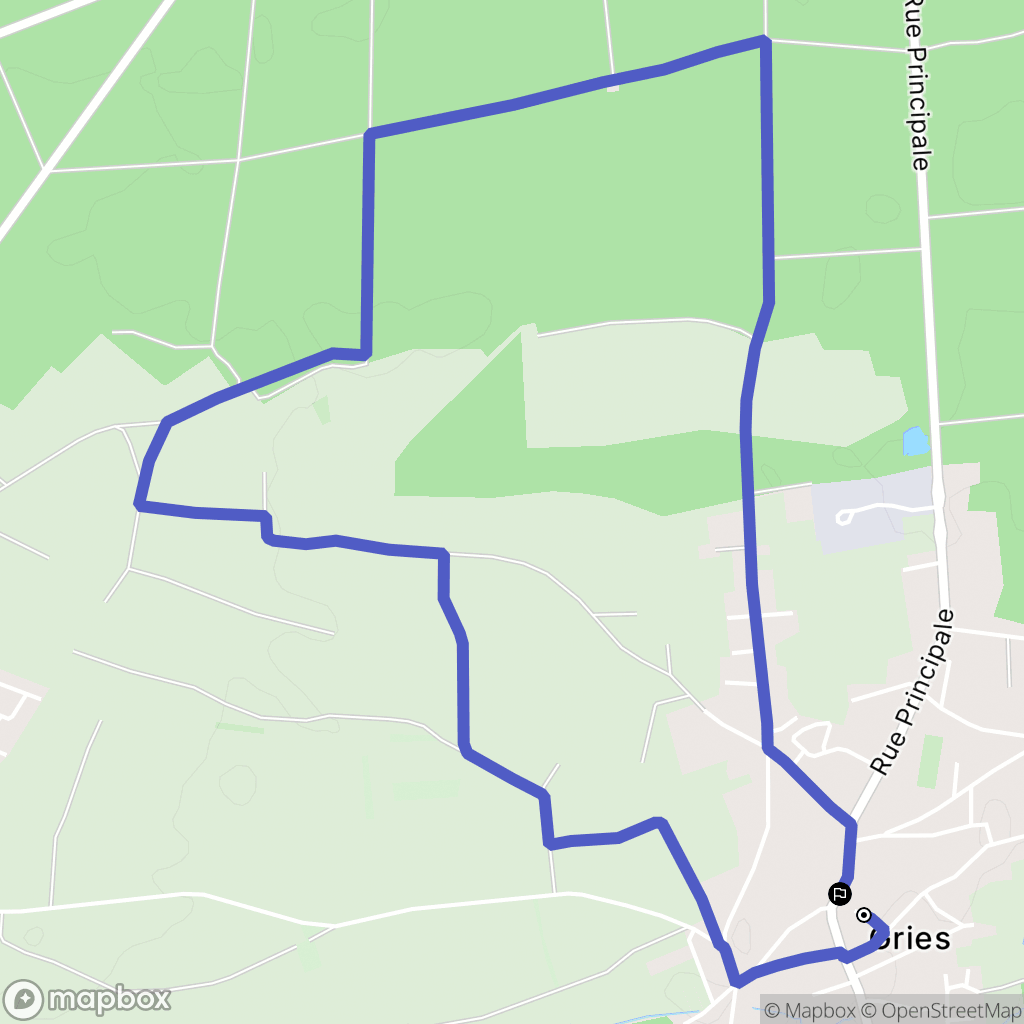 Gries : carte du parcours de randonnée - France