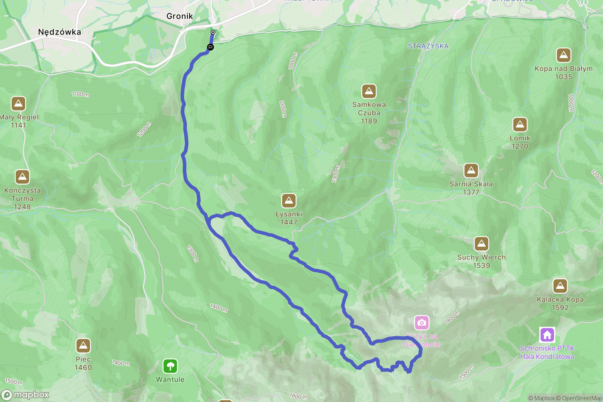 Kościelisko: mapa trasy - Poland