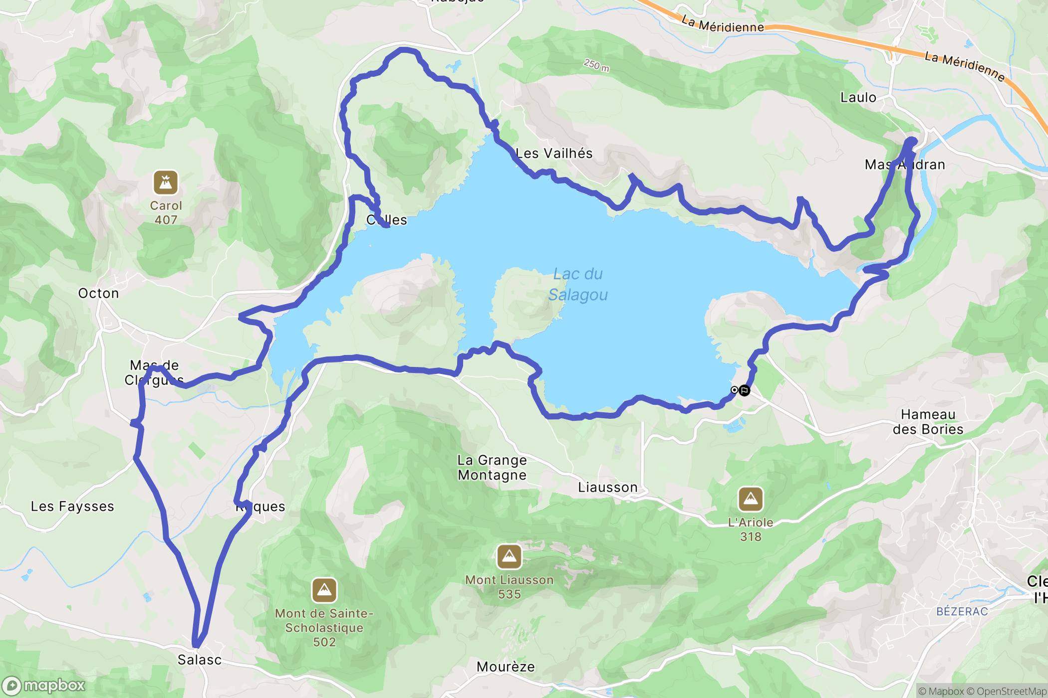 Clermont-l'Hérault : carte du parcours de randonnée - France