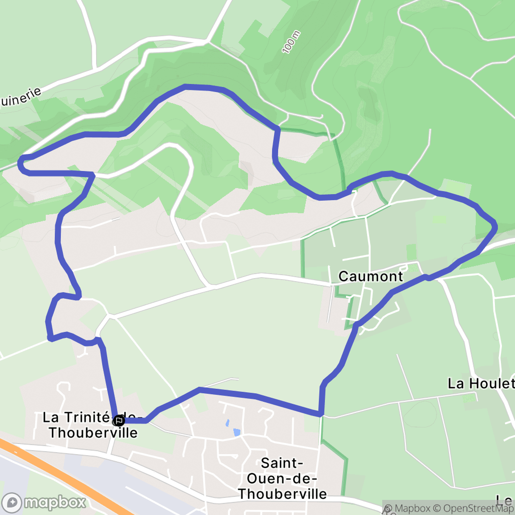 La Trinité-de-Thouberville : carte du parcours de randonnée - France