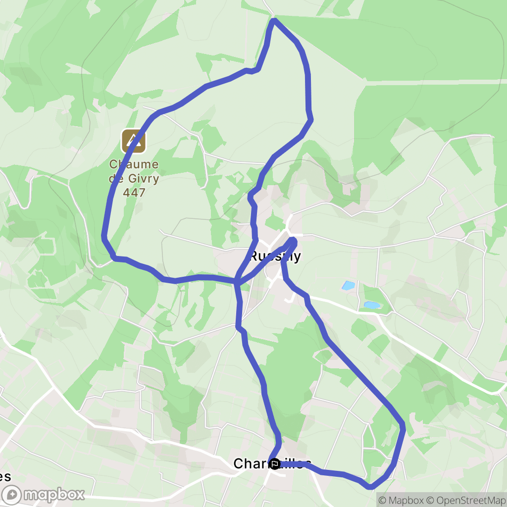 Jambles : carte du parcours de randonnée - France
