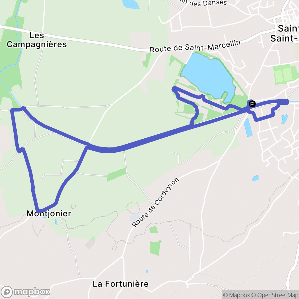 Saint-Just-Saint-Rambert : carte du parcours de randonnée - France