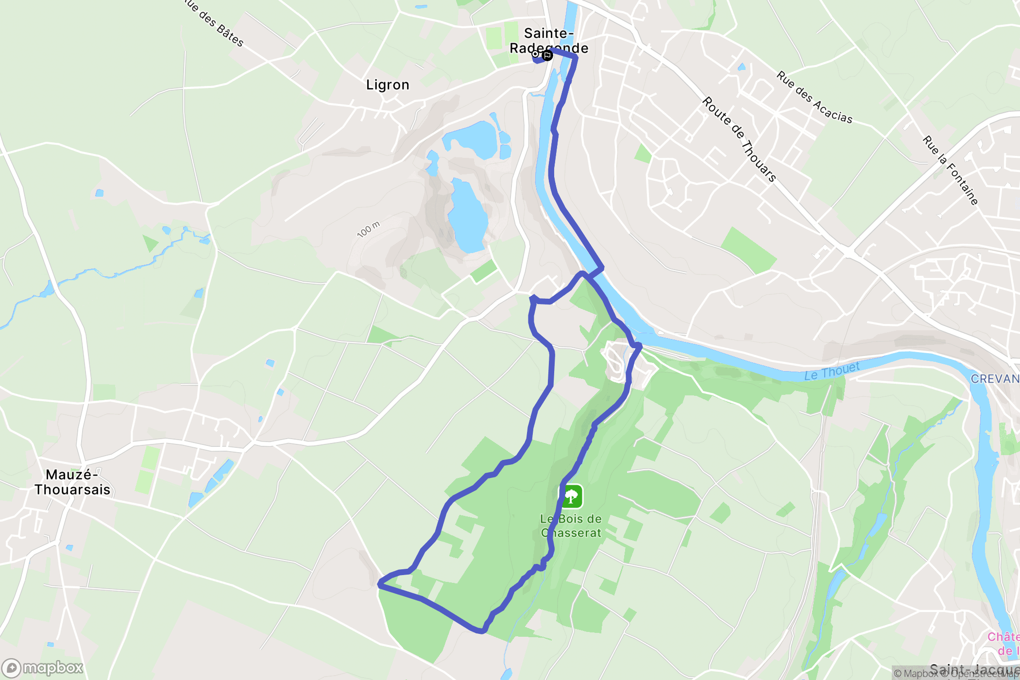 Thouars : carte du parcours de randonnée - France
