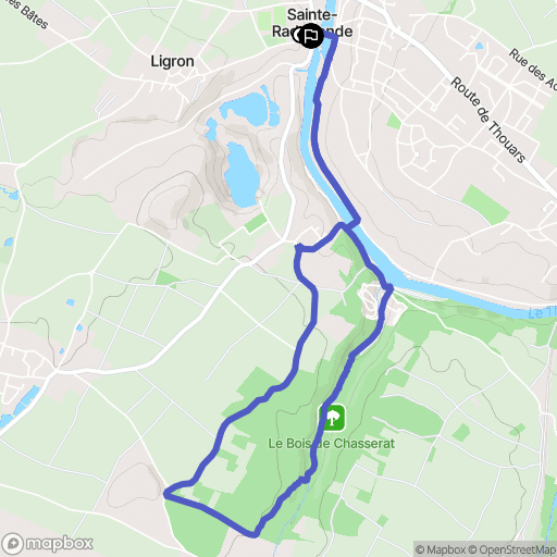 Thouars : carte du parcours de randonnée - France