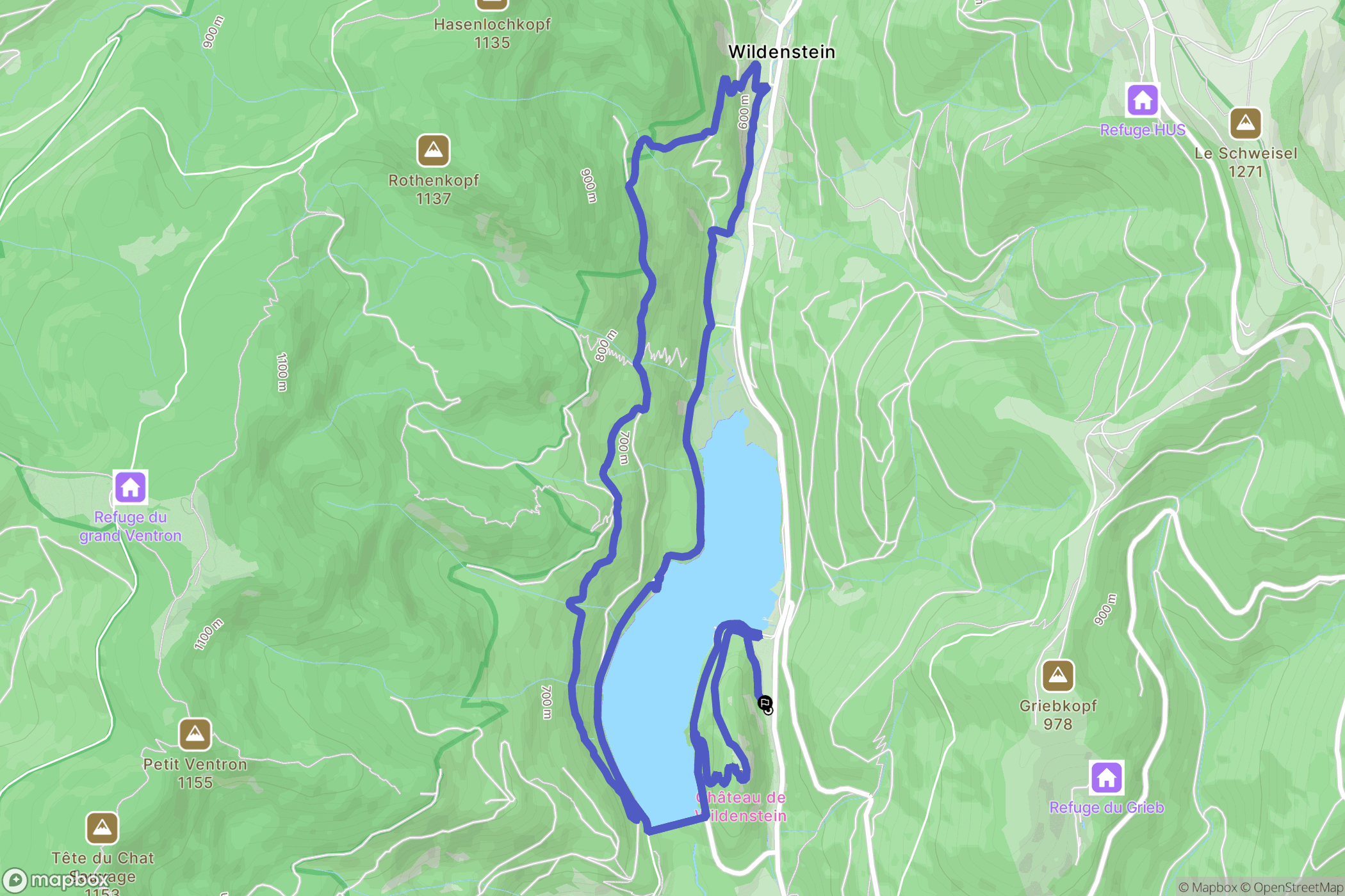 Kruth : carte du parcours de randonnée - France