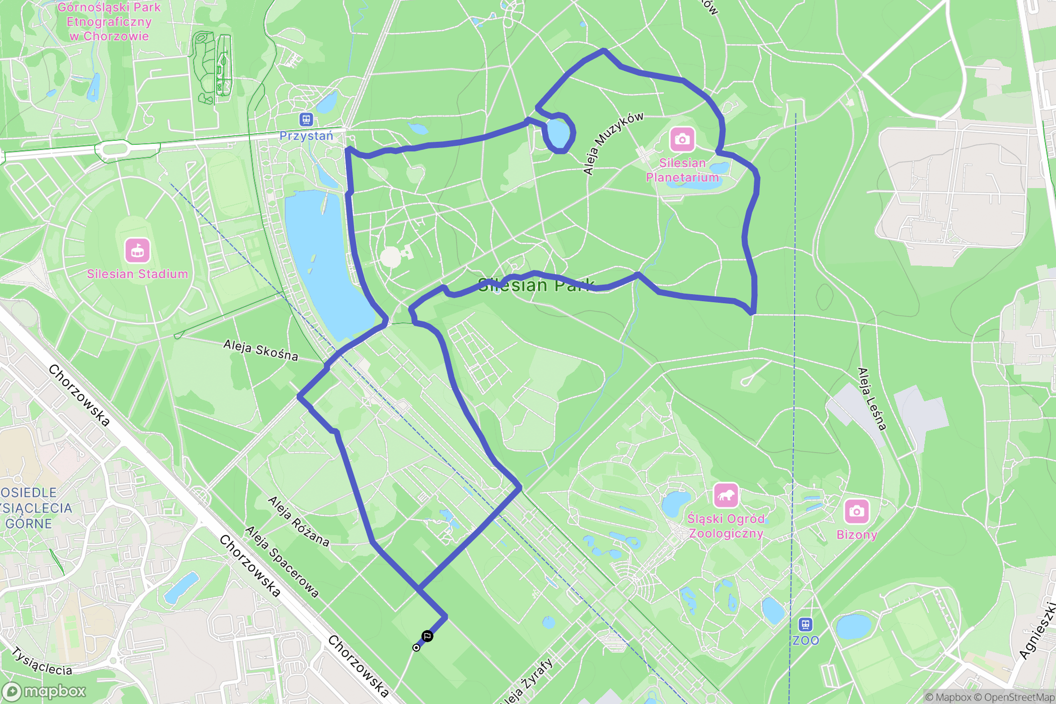 Chorzów: mapa trasy - Poland