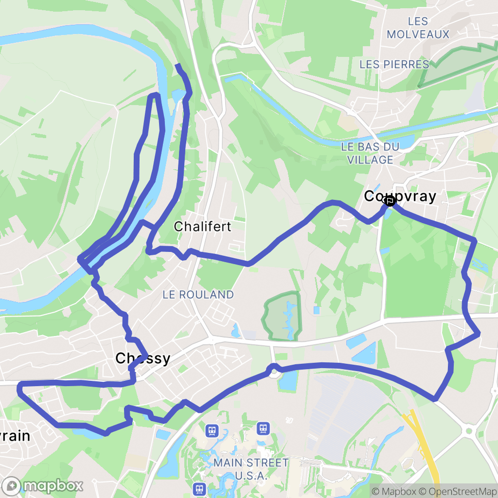 Coupvray : carte du parcours de randonnée - France