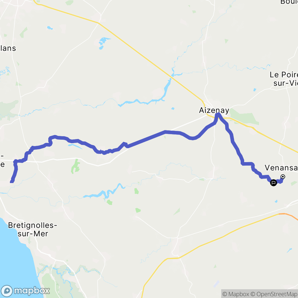 Venansault : carte du parcours de randonnée - France