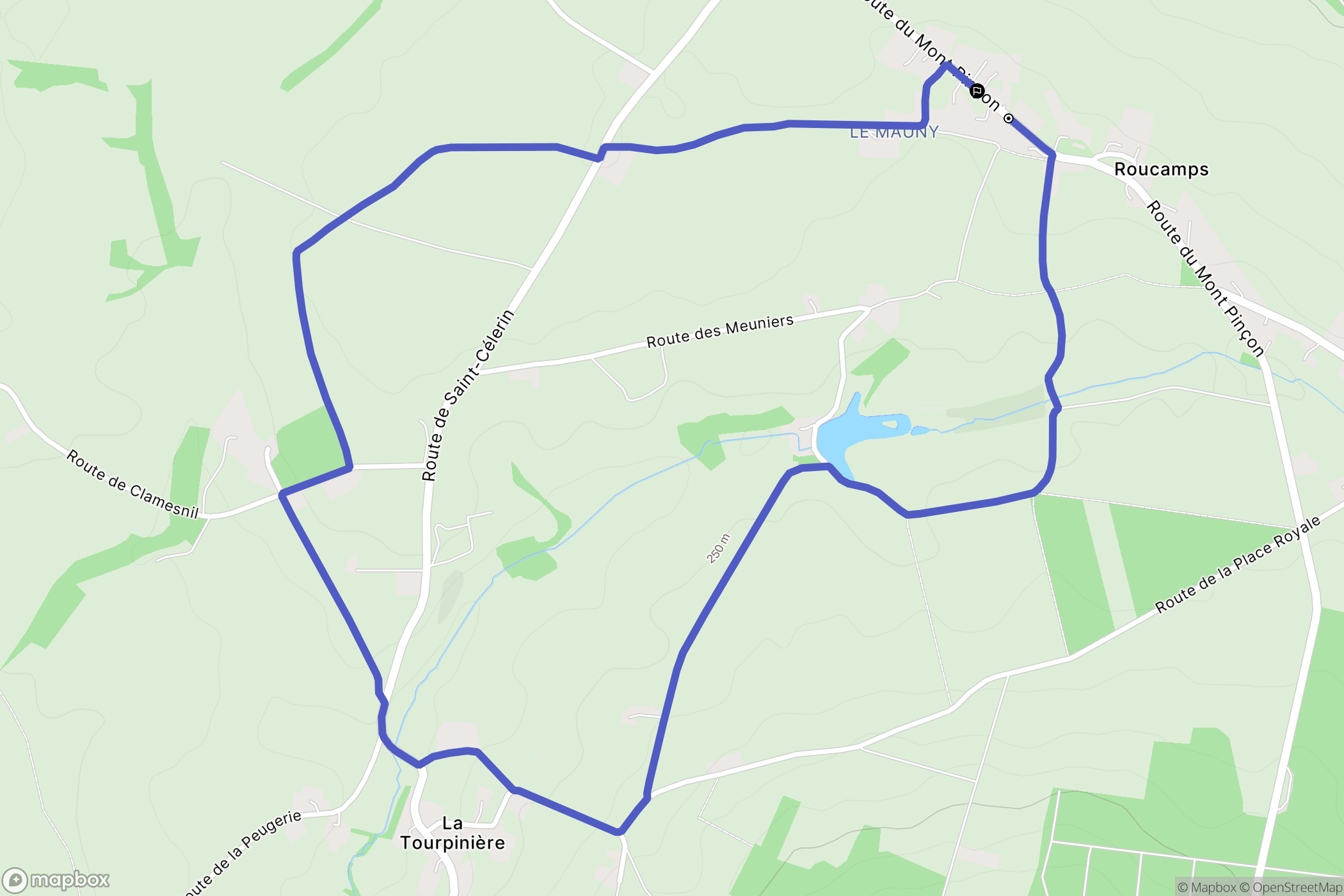 Les Monts d'Aunay : carte du parcours de randonnée - France