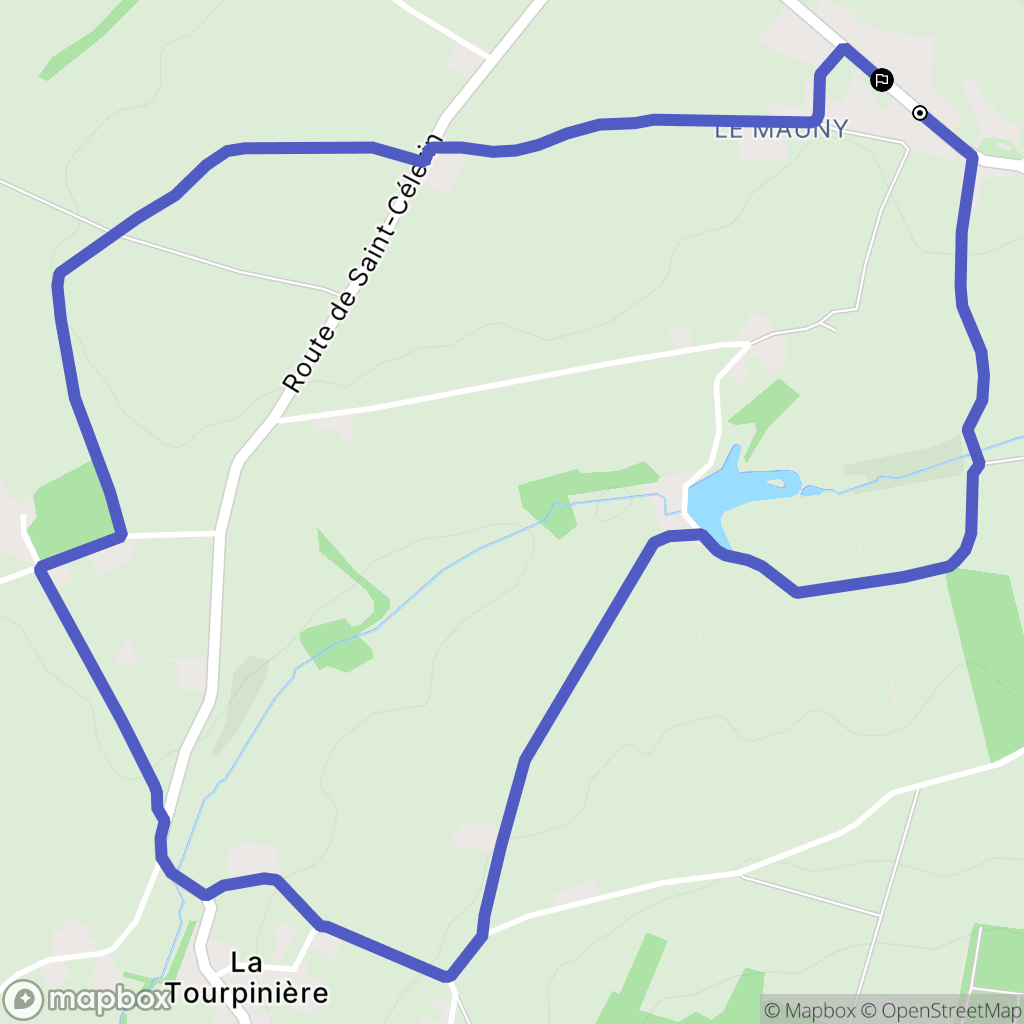 Les Monts d'Aunay : carte du parcours de randonnée - France
