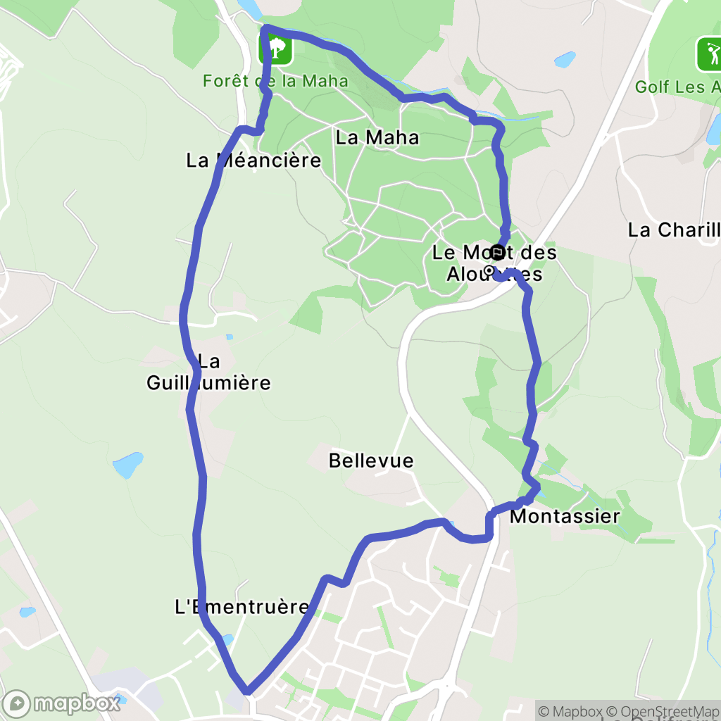 Les Herbiers : carte du parcours de randonnée - France
