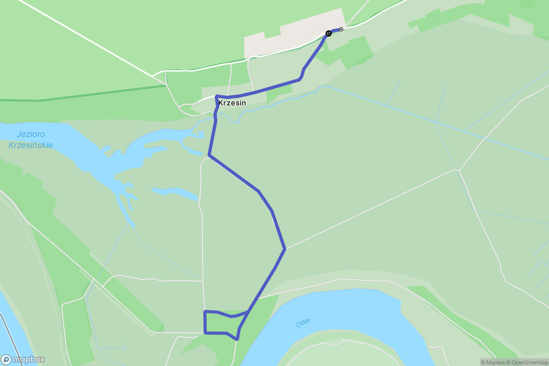 Krzesin: mapa trasy - Poland