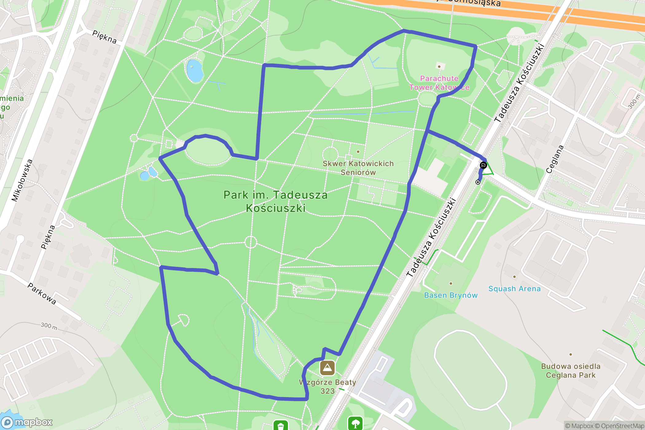 Katowice: mapa trasy - Poland