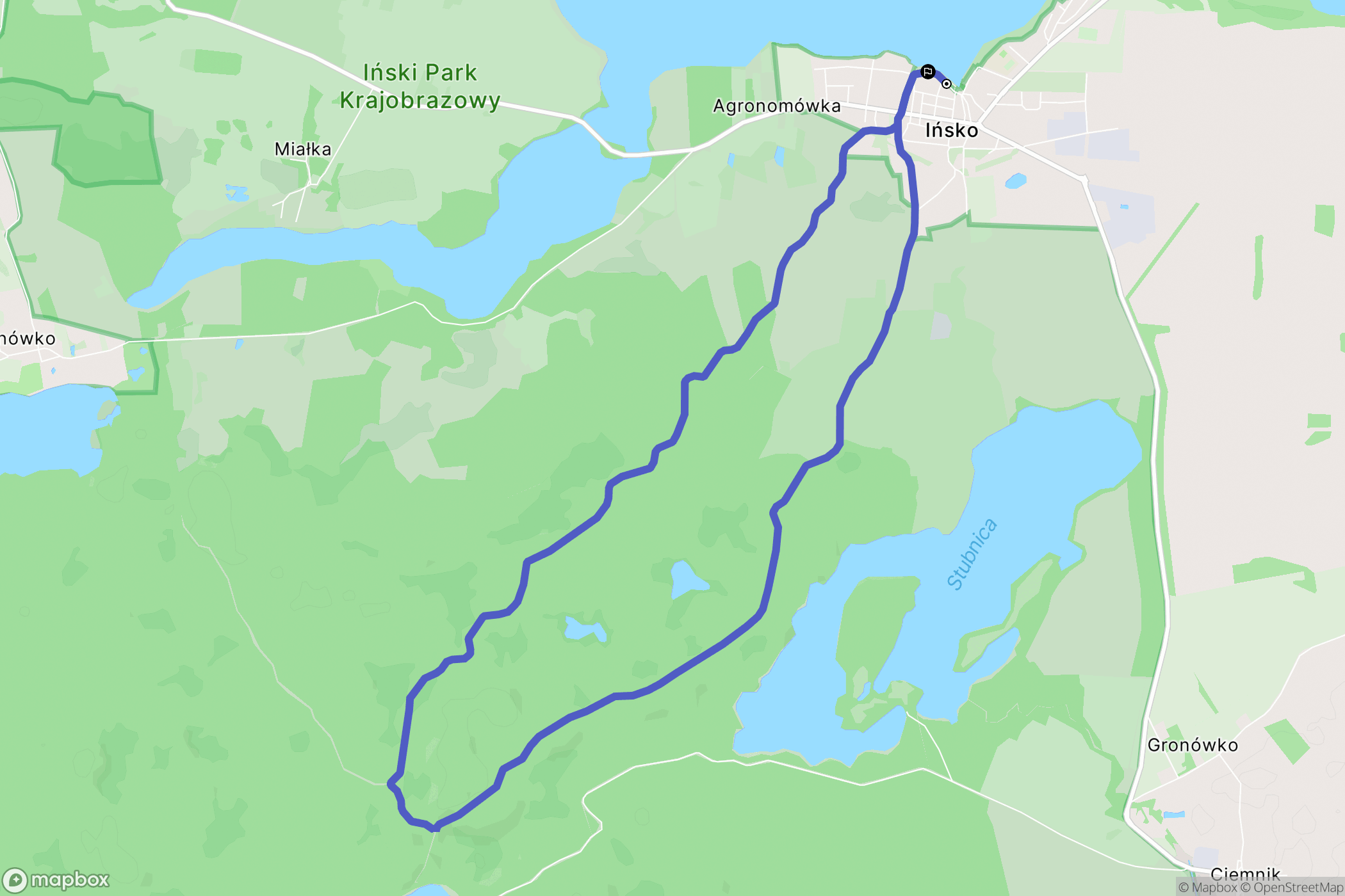 Ińsko: mapa trasy - Poland
