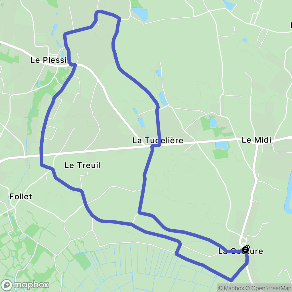 La Couture : carte du parcours de randonnée - France