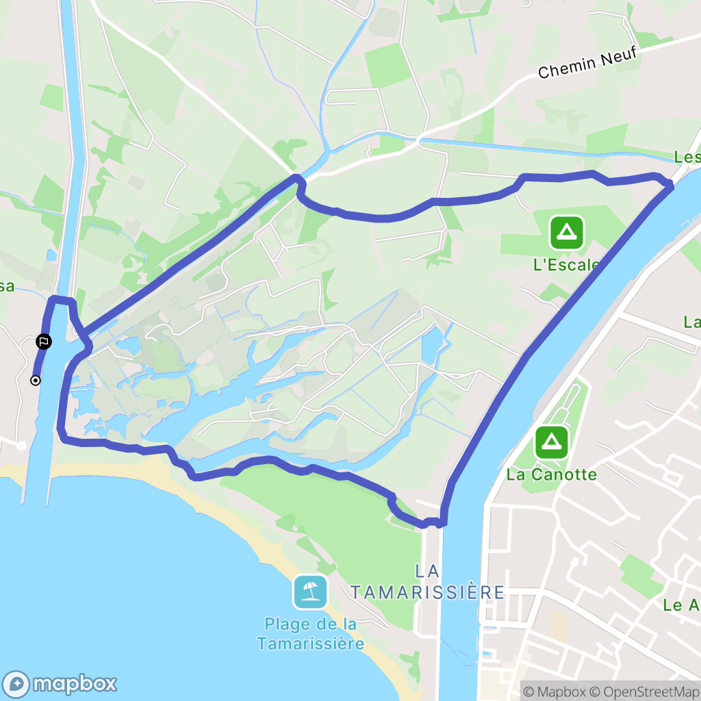 Vias : carte du parcours de randonnée - France