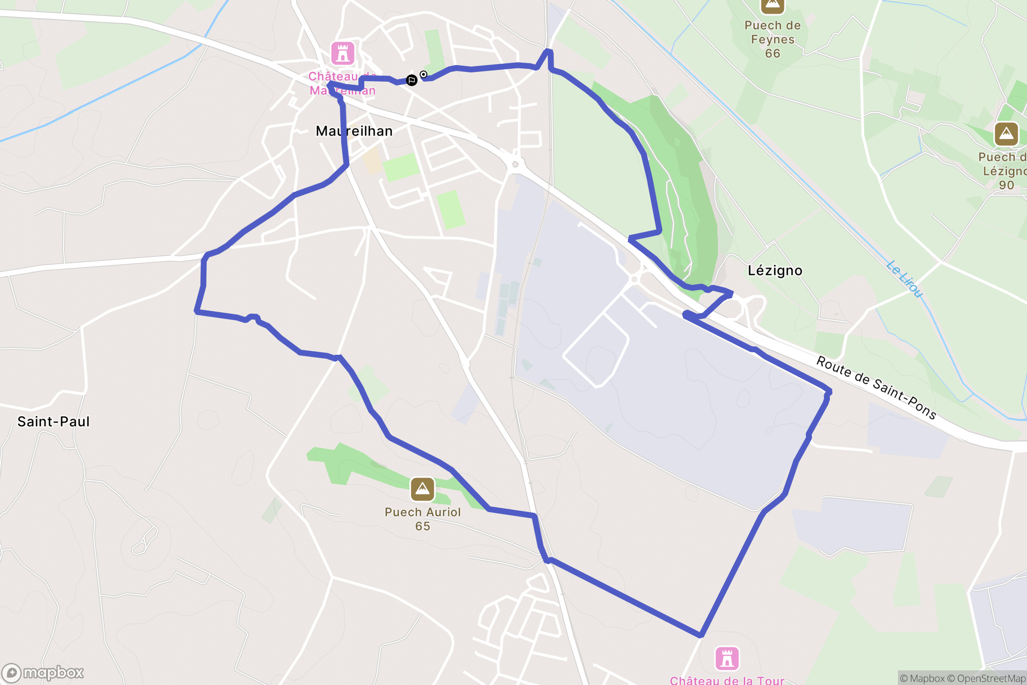 Maureilhan : carte du parcours de randonnée - France