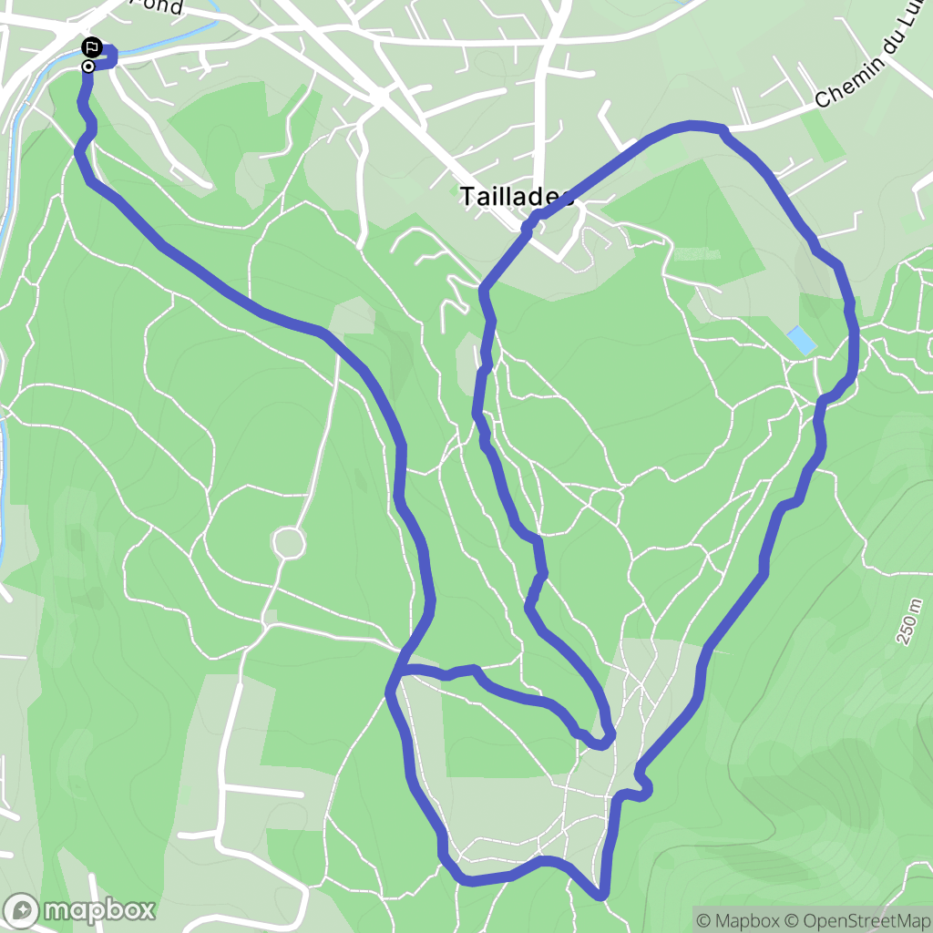 Taillades : carte du parcours de randonnée - France