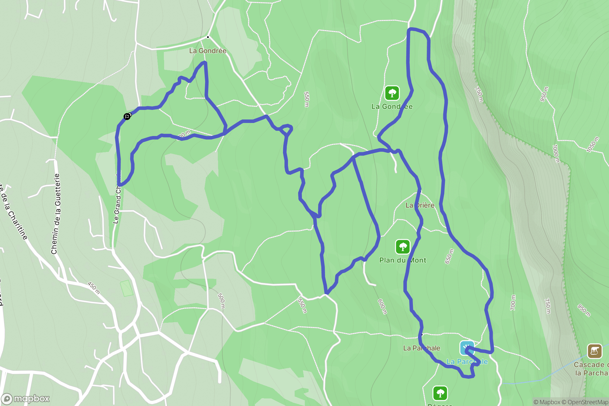 Drumettaz-Clarafond : carte du parcours de randonnée - France
