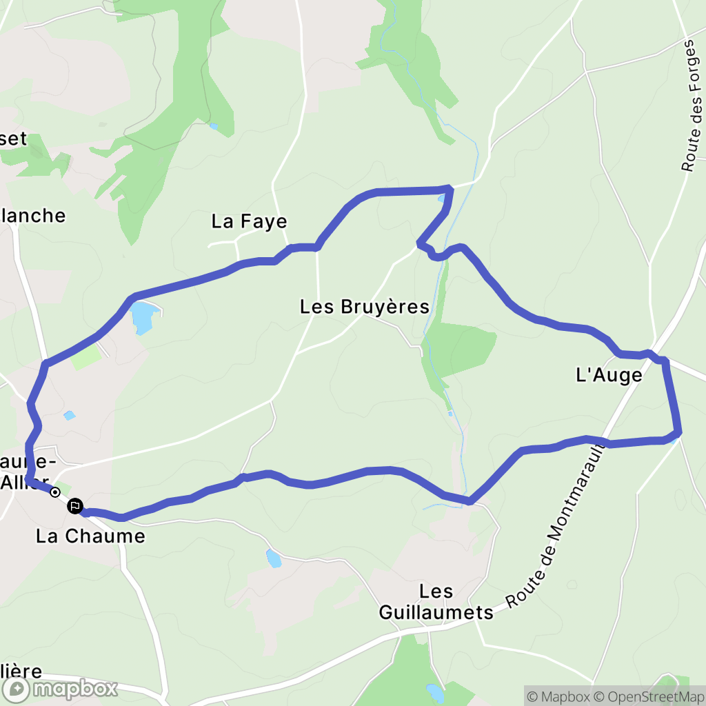 Beaune-d'Allier : carte du parcours de randonnée - France