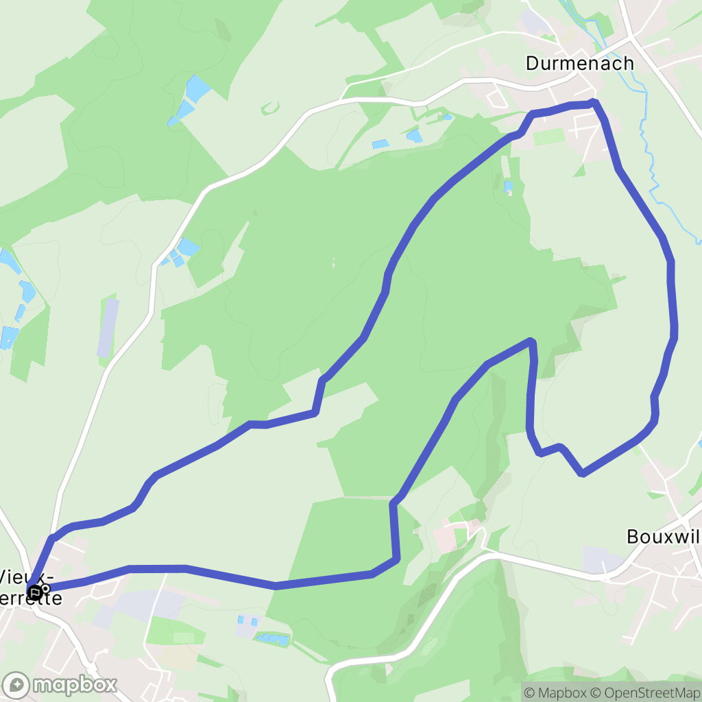 Vieux-Ferrette : carte du parcours de randonnée - France